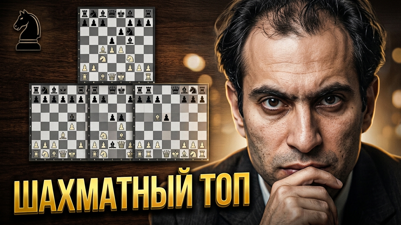 ТОП-5 КРАСИВЫХ ПАРТИЙ МИХАИЛА ТАЛЯ ЧЕРНЫМ ЦВЕТОМ. [ШАХМАТНЫЙ ТОП]