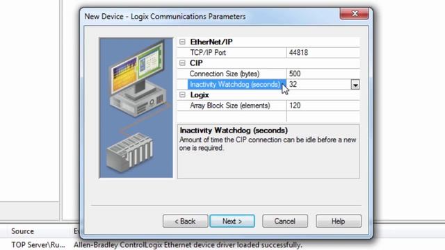Allen-Bradley ControlLogix Ethernet Driver Configuration