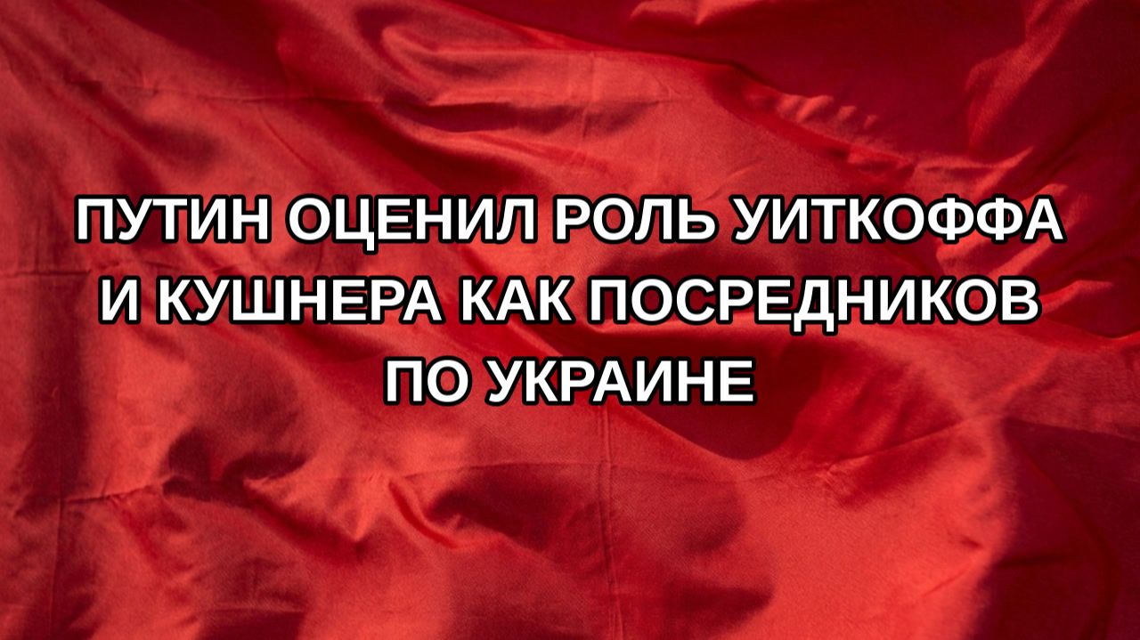 Путин оценил роль Уиткоффа и Кушнера как посредников по Украине