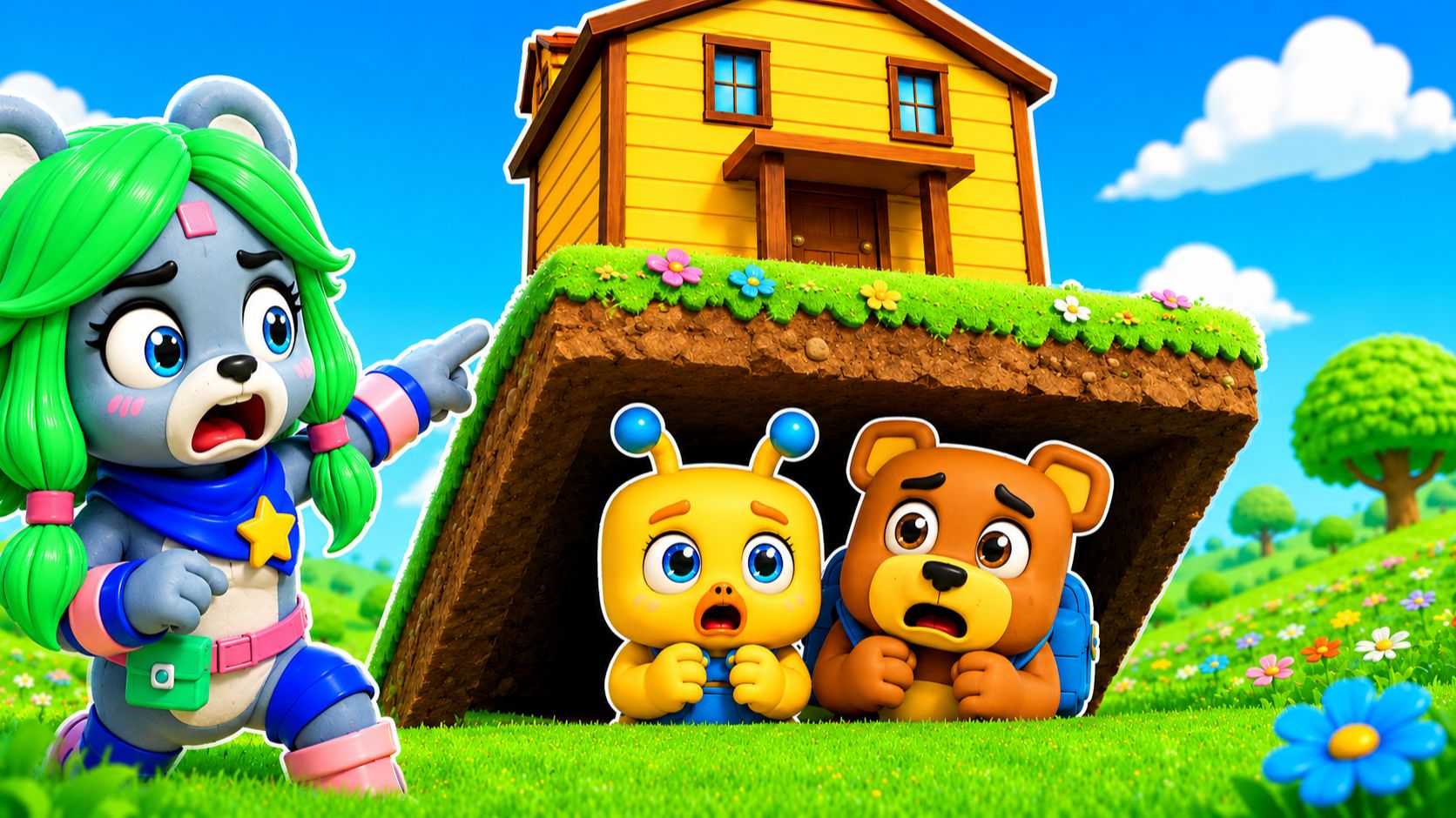 😱ШИКА И БААРЕН СПРЯТАЛИСЬ У МЕНЯ ПОД ДОМОМ В ИГРЕ СУПЕР МИШКА SUPER BEAR ADVENTURE