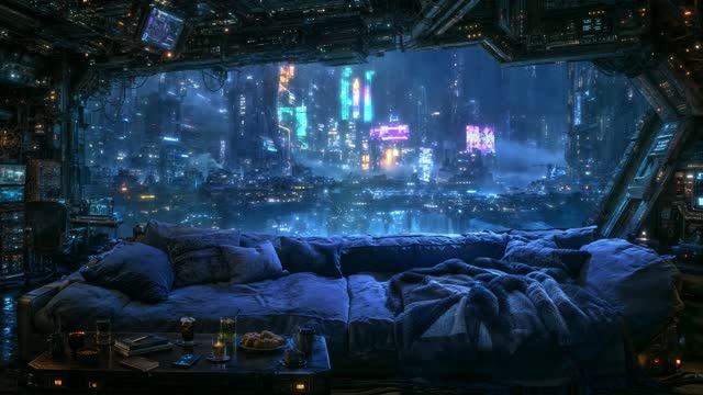 🔥 Vintage Soul Funk Mix 🔥 Midnight Rain Above Aethera _ Cyberpunk Rain
