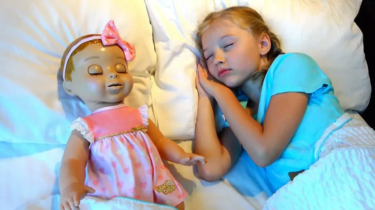Polina Playing With Baby Doll Video For Kids