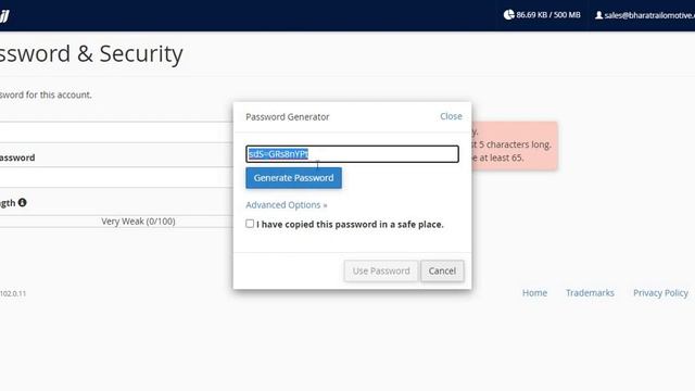 Roundcube Webmail Password Change