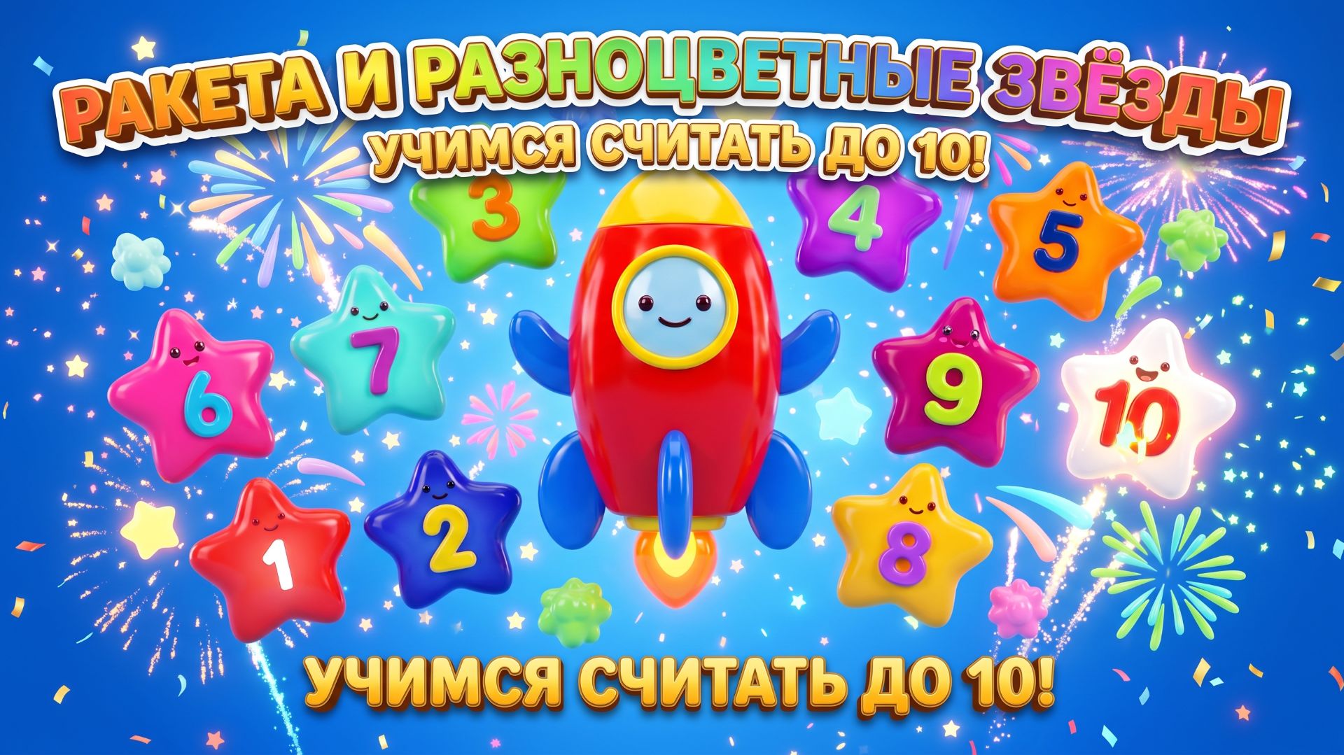 Ракета и звёздный счёт 🚀 Учим цифры от 1 до 10 Волшебство ТВ