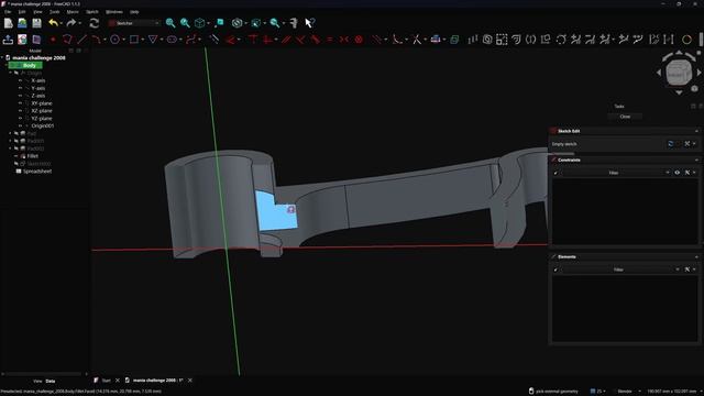 FreeCAD 26.3Dev: Упражнение 20 — новые функции PartDesign и Sketcher