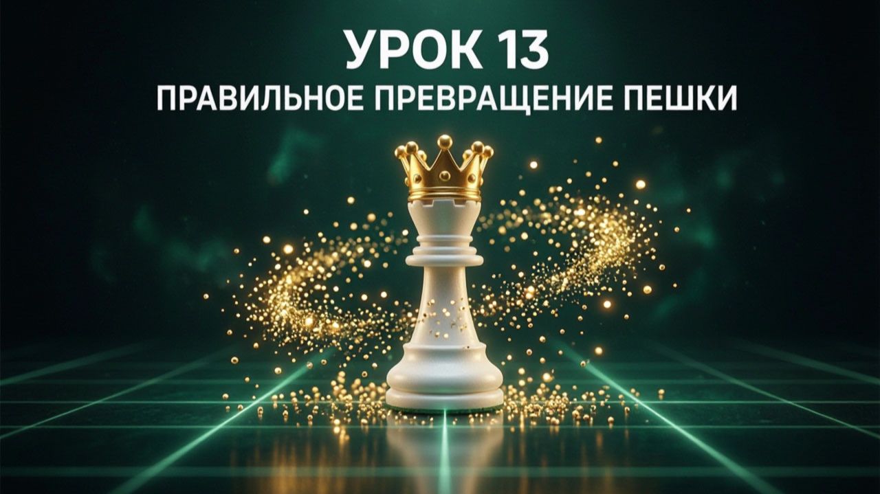 Урок 13: Как правильно ПРЕВРАЩАТЬ ПЕШКУ в фигуру в шахматах - для Новичков