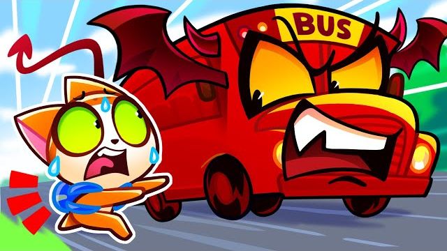 😈 Автобус-демон ПРОТИВ автобуса-Ангела | Рассказы о школьных автобусах для детей от Purr-Purr😻