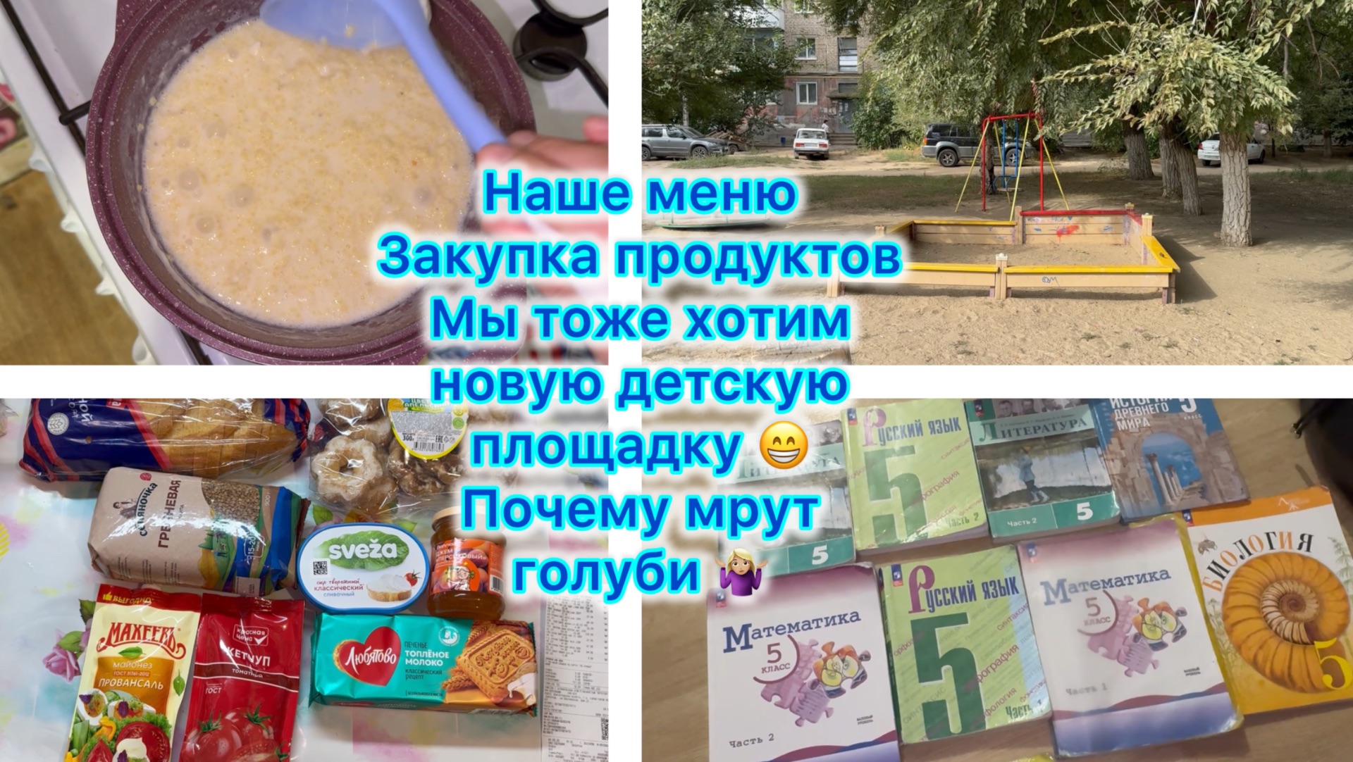 Наше меню . Закупка продуктов. Мы тоже хотим новую детскую площадку 😁 Почему мрут голуби 🤷🏼♀️