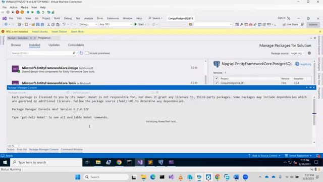 C# PostgreSQL Entity Framework