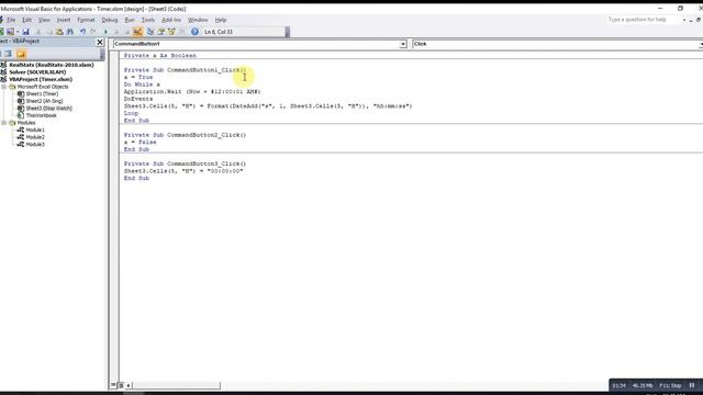Create Stopwatch In Excel