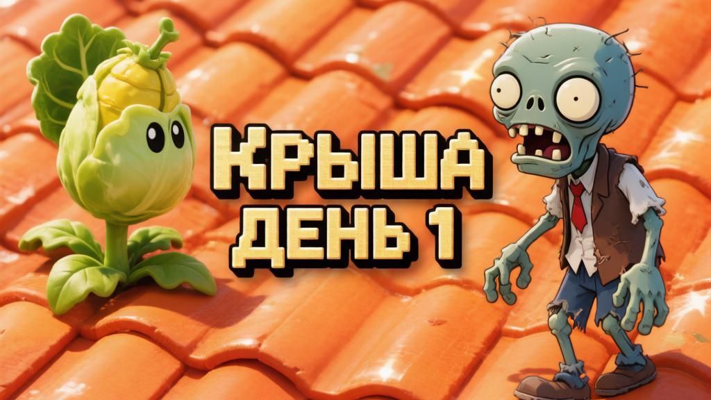 Растения ☘️ против Зомби 🧟. Крыша. День 1.
