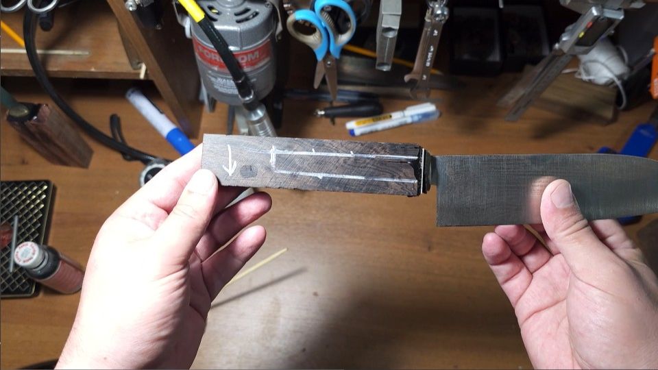 Делаю Сантоку из стали QPM53. Часть третья. Рукоять.