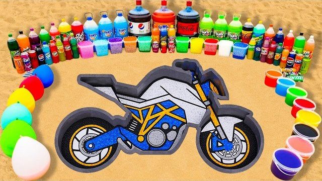 Как сделать супервелосипед из шариков Orbeez и цемента, бутылок Mtn Dew, гигантских бутылок Fanta,
