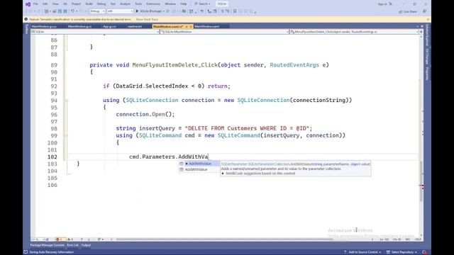 Managing Data Using SQLite Database With WinUI