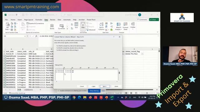 Primavera P6 Import And Export