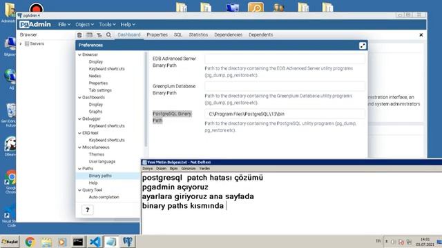 PostgreSQL - Pg_restore.exe File Not Found Hatası çözümü