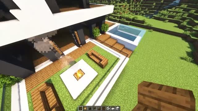 Как построить современный дом для выживания в Майнкрафте! Minecraft!