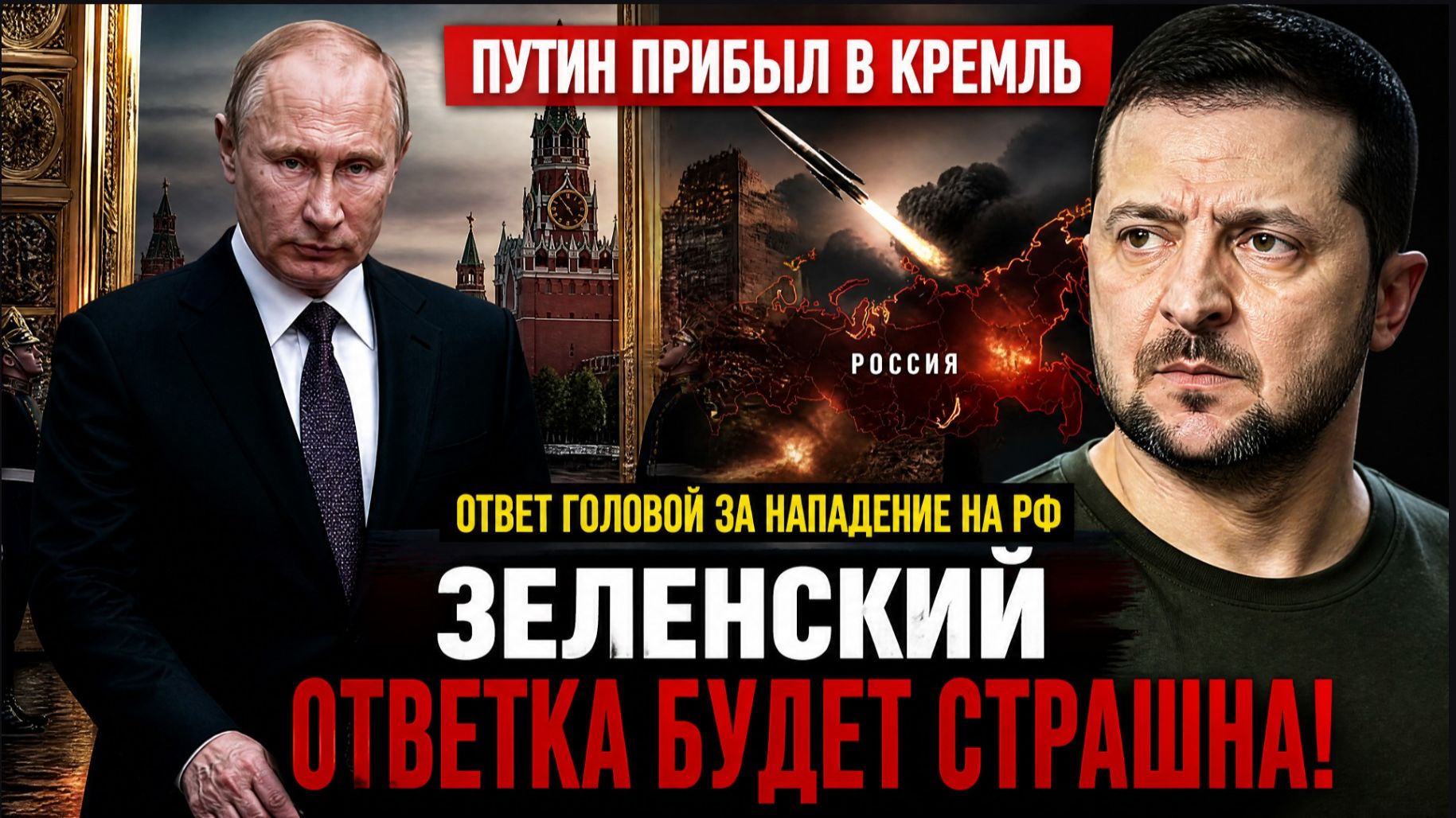 🔴Путин прибыл в Кремль.. Зеленский Ответ Головой за нападение на РФ.. Ответка будет Страшна!