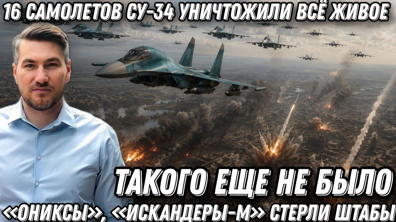 Такого еще не было. 16 самолетов СУ-34 уничтожили всё живое. «Ониксы», «Искандеры-М» стерли штабы