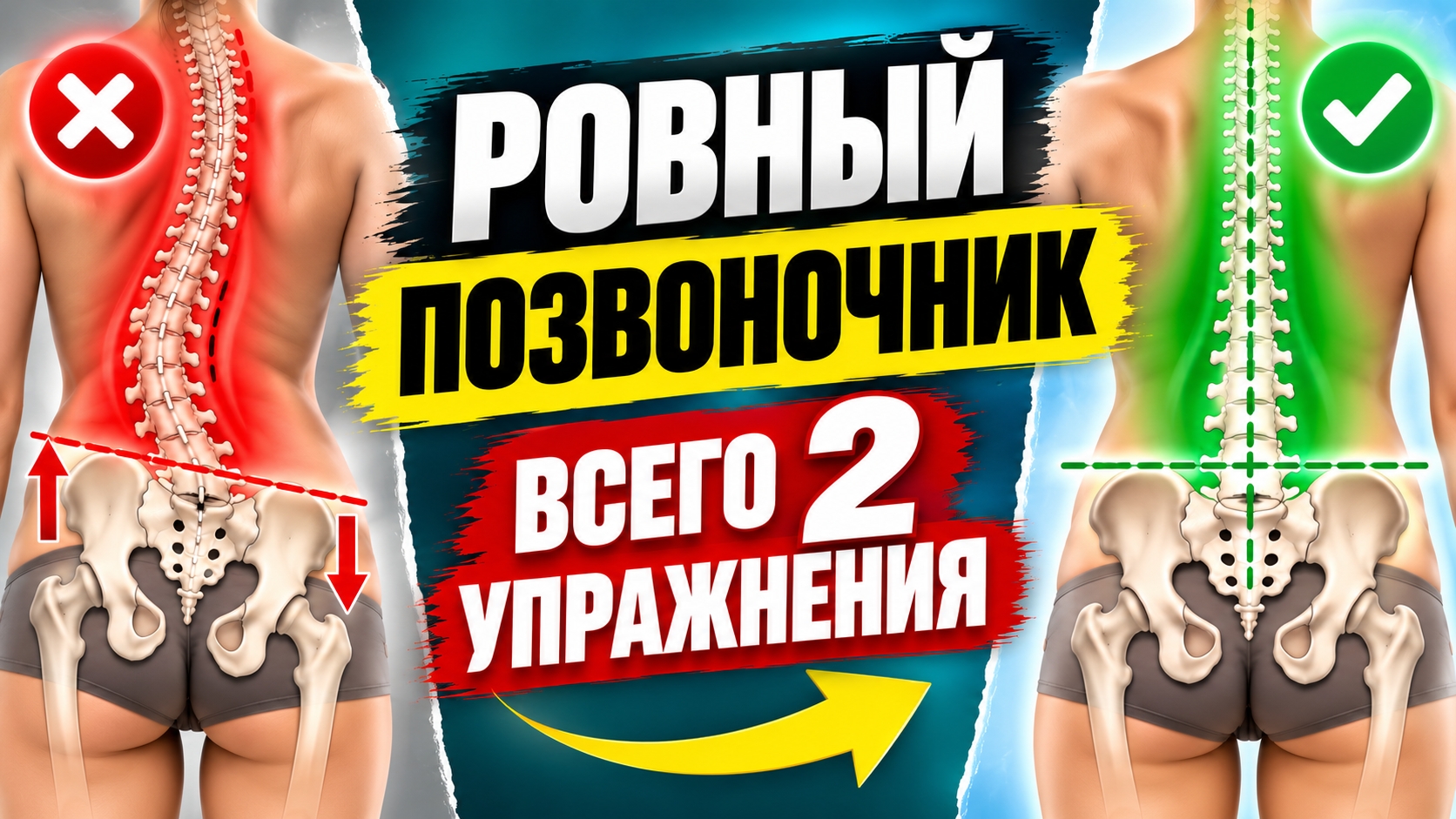 2 лучших упражнения для выравнивания позвоночника и таза — попробуйте сами!