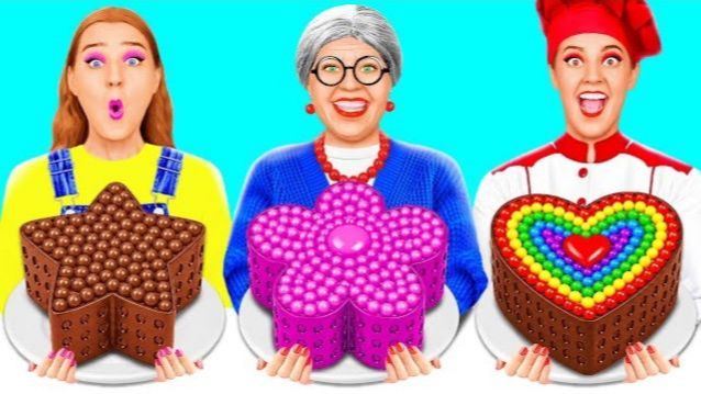 Я против Бабушки Кулинарный Челлендж Укрась Торт | Фантастические Кухонные Рецепты