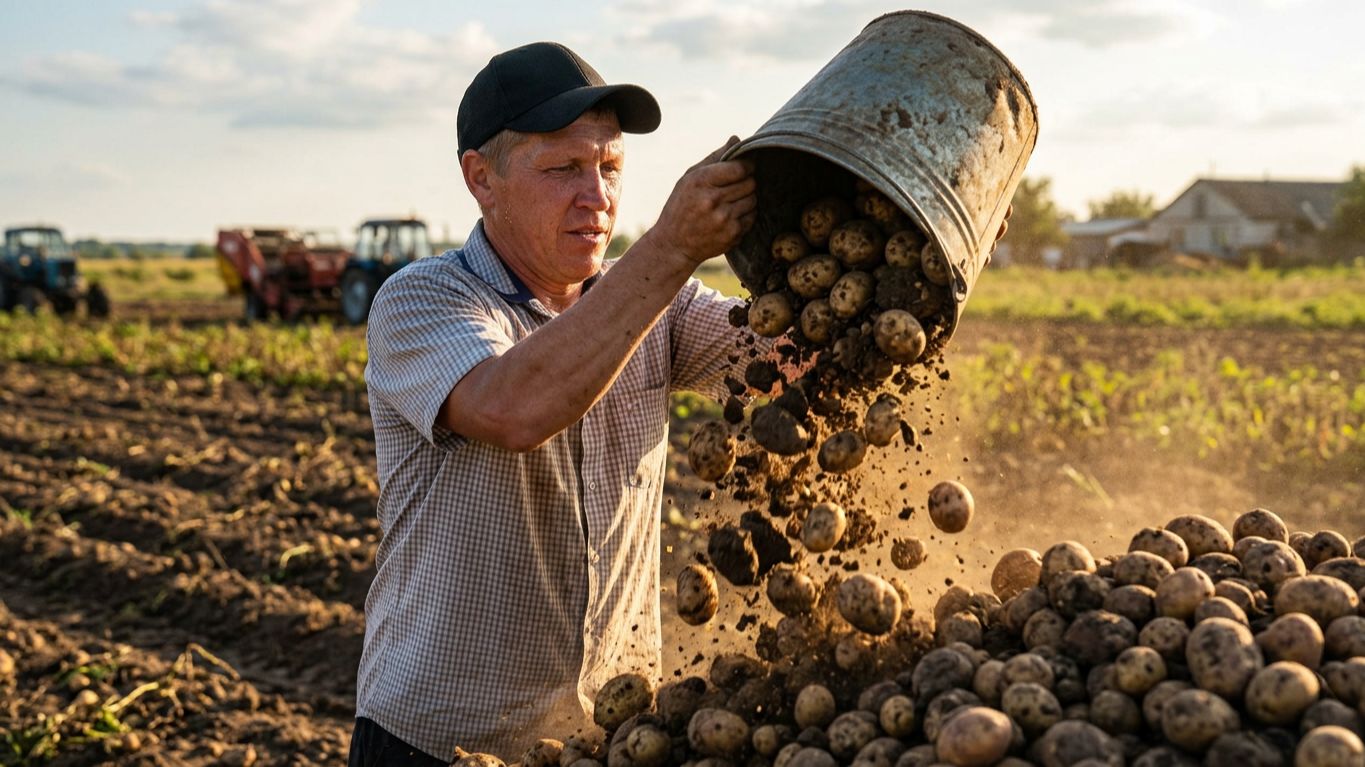 ПОДВИДЁМ ИТОГИ УРОЖАЯ КАРТОФЕЛЯ!! ДОМ В СЕЛЕ!!