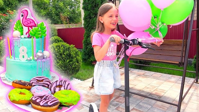 День рождения Насти ВЕЧЕРИНКА дома на БАТУТЕ Много подарков My Little Nastya