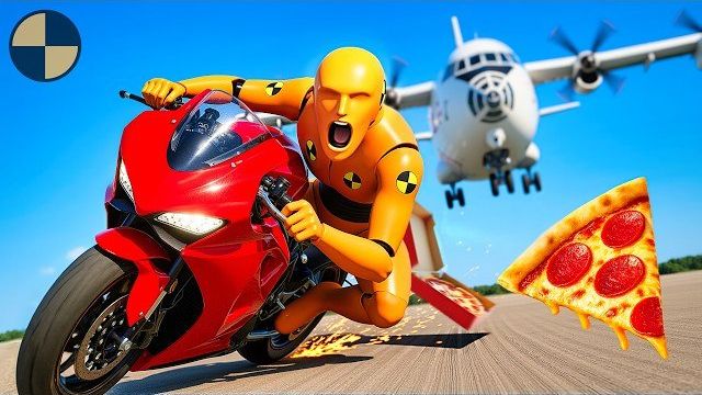 Сбой в доставке пиццы на супербайках | Кинематографический симулятор BeamNG Drive