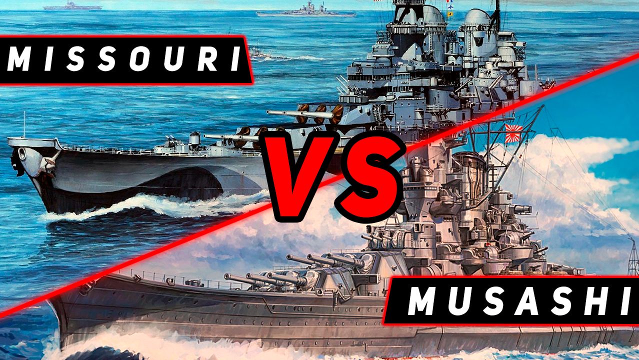 BATLLESHIP MISSOURI VS BATTLESHIP MUSASHI! MIR KORABLEY