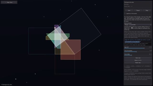 Makarov Math Suite: Pythagoras By Area (Пифагор через площади)