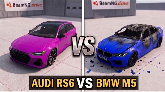 Bmw M5 ПРОТИВ Audi RS6 | Окончательный краш-тест - Испытание препятствиями - BeamNG.Drive