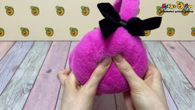Наушники Lanson Kids меховые с черным бантиком ярко-розовые - видео