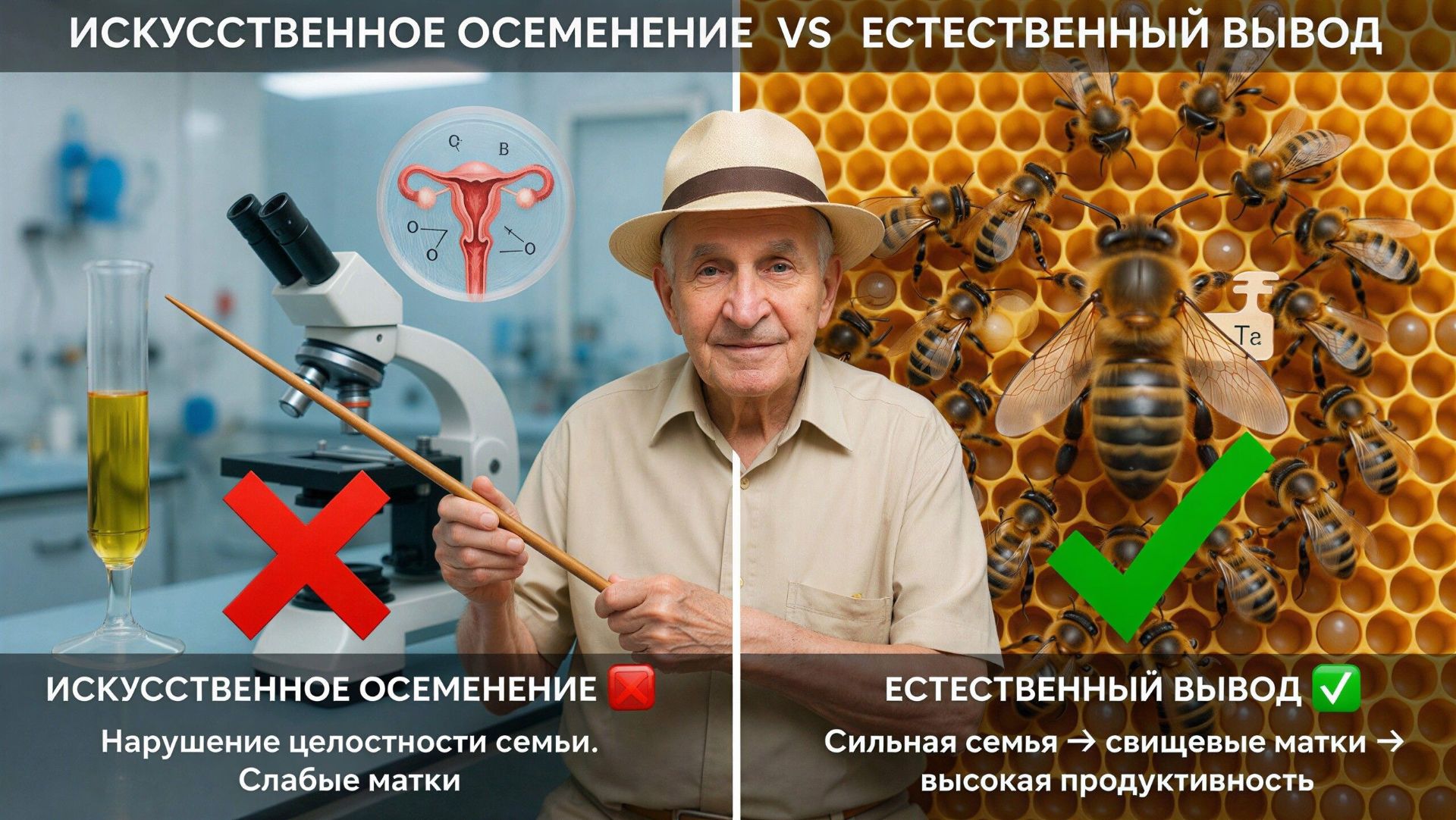 🧬 Искусственное осеменение маток: мнение профессора Кашковского и его альтернатива 🐝👑
