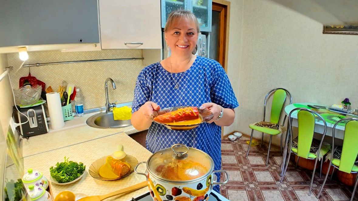 На ужин фаршированный перец с новой для меня заливкой / Поболтаем