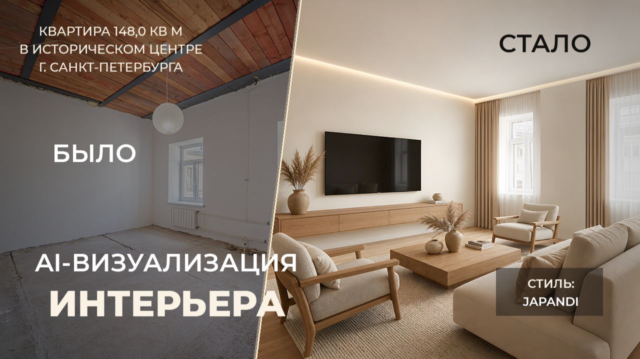 Визуализация интерьеров с ИИ, вторичное жилье