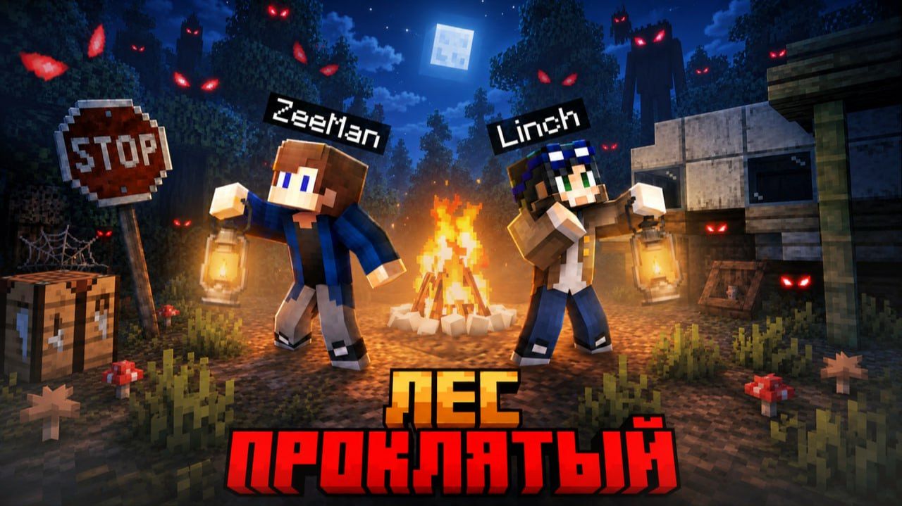 МЫ ВЫЖИЛИ В ЗАПРЕТНОМ ЛЕСУ В МАЙНКРАФТ! (ft. Linch)