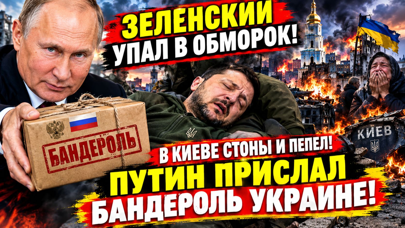 🚨 ЗЕЛЕНСКИЙ УПАЛ В ОБМОРОК?! В КИЕВЕ СТОНЫ И ПЕПЕЛ — ПУТИН ПРИСЛАЛ УКРАИНЕ «БАНДЕРОЛЬ»!