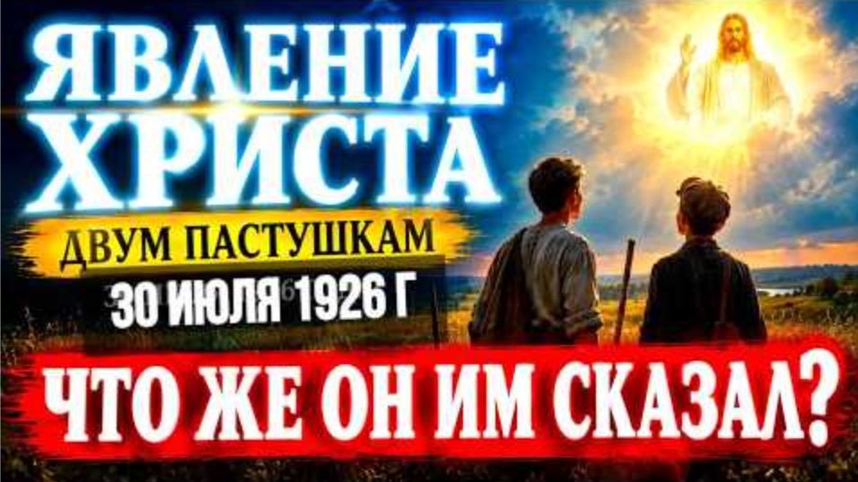 30 июля 1926 года два пастушка увидели Христа Его слова поражают до сих пор