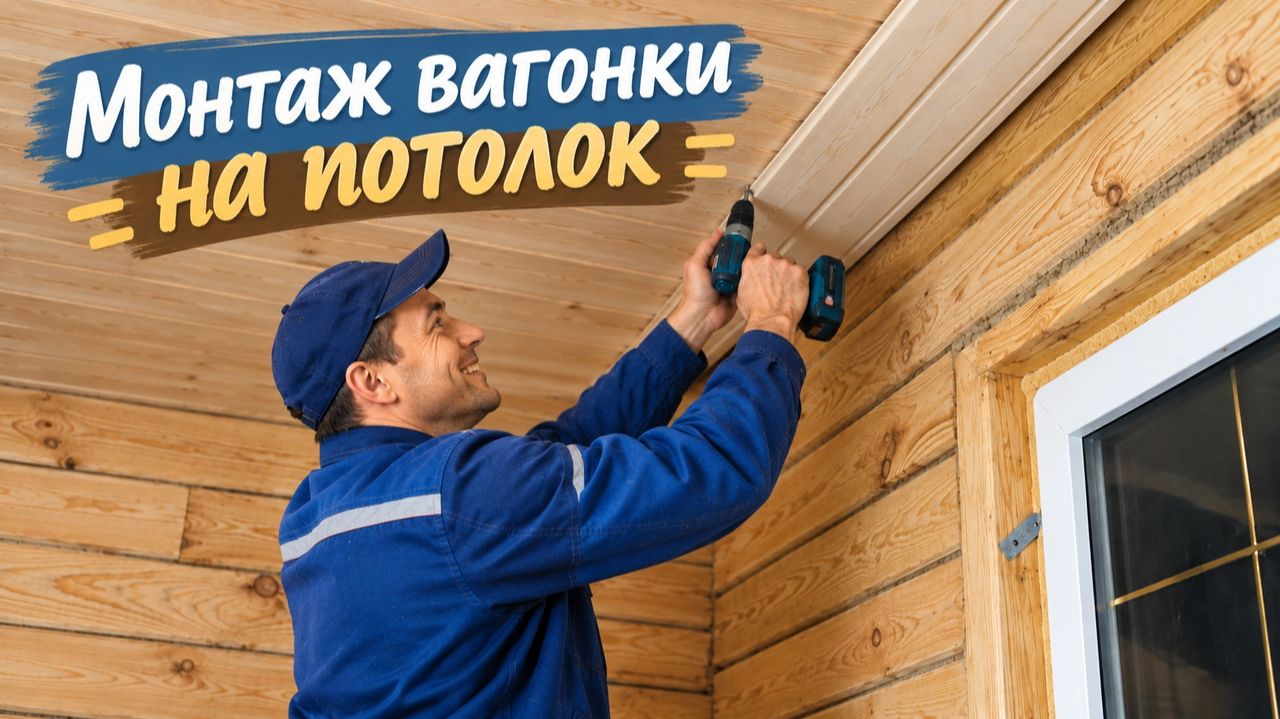 Крепёж вагонки на потолок