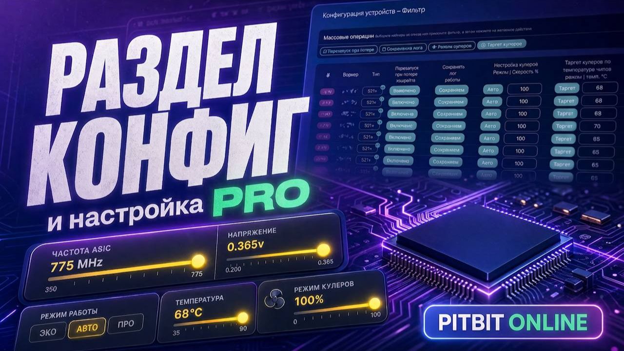 Раздел конфиг и настройка PRO | PITBIT ONLINE