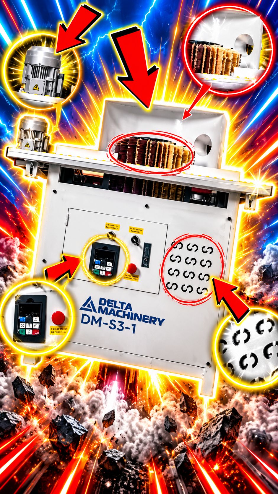 Щеточно‑шлифовальный станок DELTAMACHINERY DM‑S3‑1
