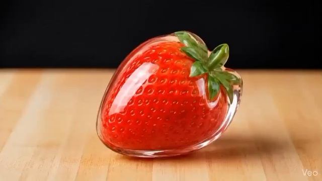 Glass AI ASMR For Relax 🍓🍎 ИИ АСМР про стеклянные фрукты