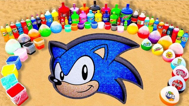 Как сделать гигантского Sonic 3 с Orbeez, шарами газировки, Mtn Dew, Fanta и Mentos