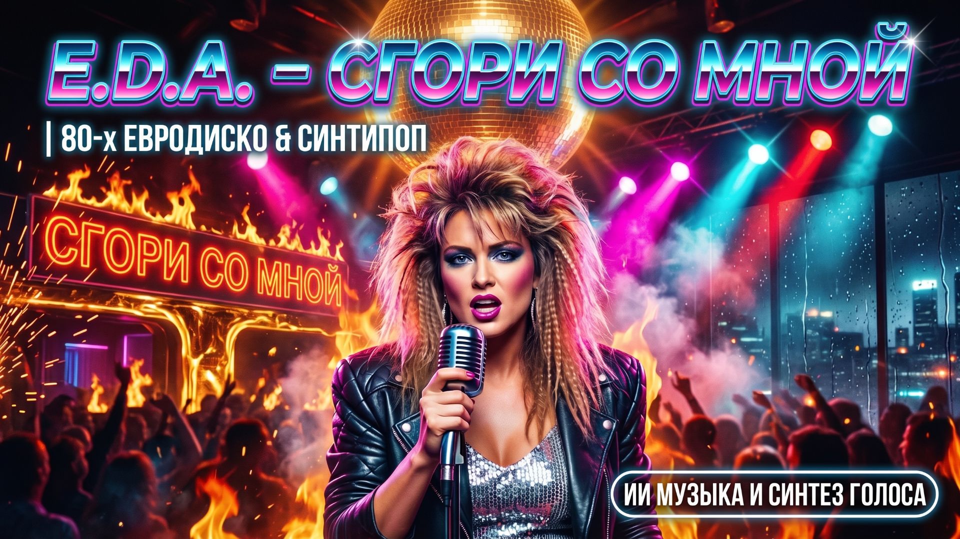 ЕВРОДИСКО 80-х:  E.D.A. – Burn It Down _ 80s Euro Disco & Synthpop (AI Music & Lip Sync)