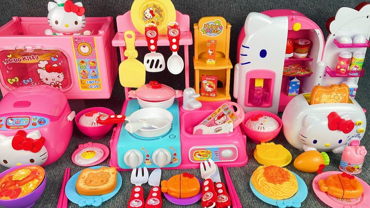 Игровой набор «Холодильник Hello Kitty». Распаковка и Обзор ярких игрушек! Мультики для детей!