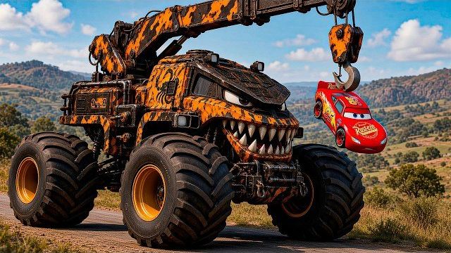 Эпический побег Молнии Маккуина из СТРОИТЕЛЬНОГО ГРУЗОВИКА-монстра в BeamNG.drive