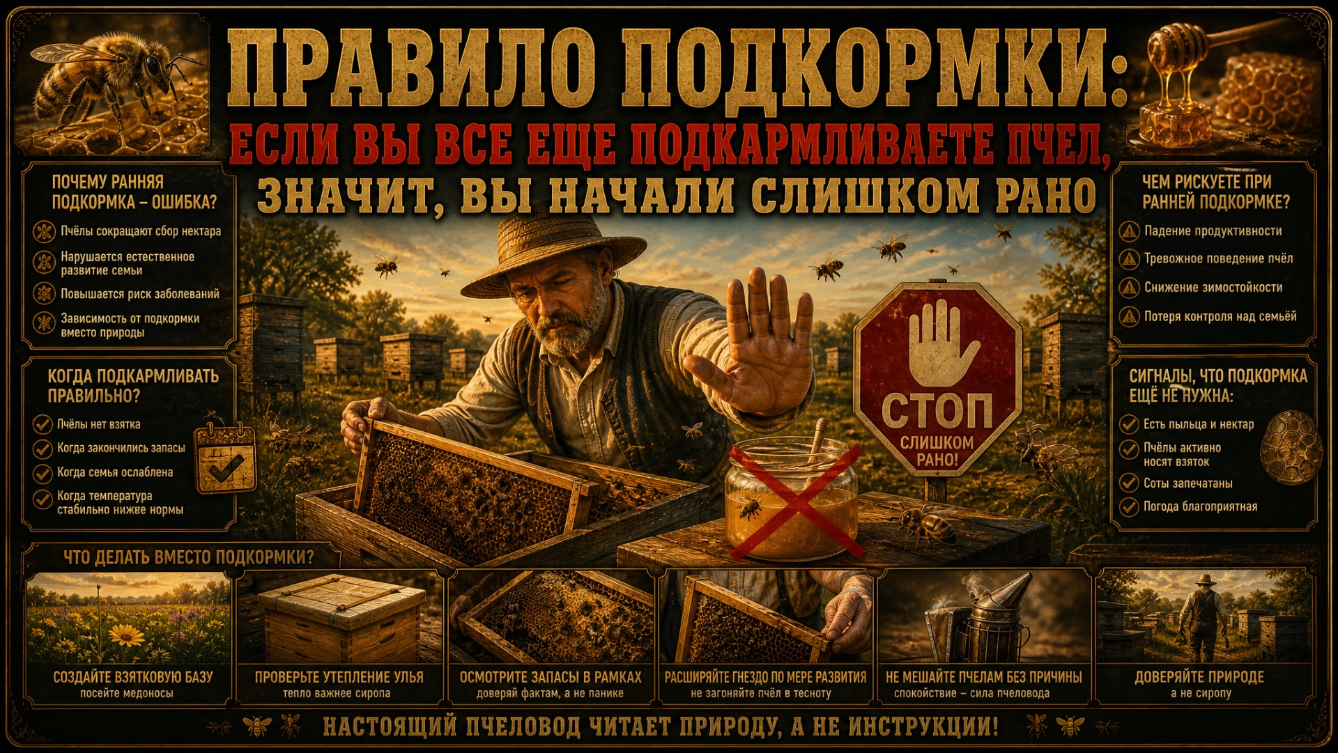 Если вы уже начали подкармливать пчел, вы начали слишком рано