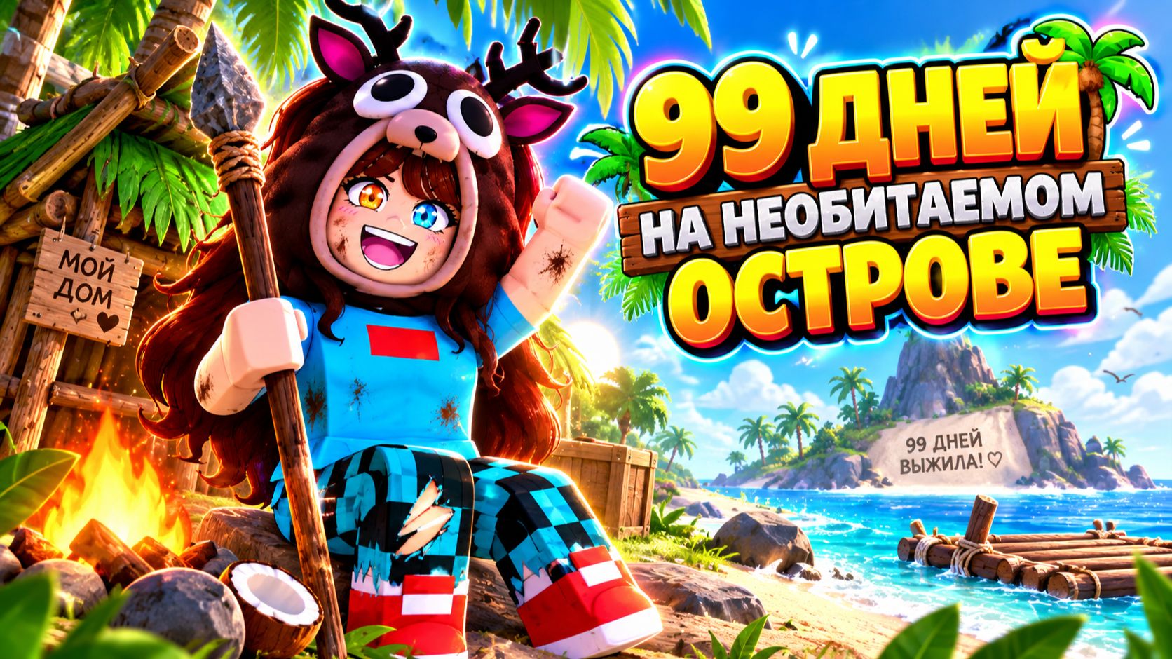 😱СМОГУ ЛИ Я ВЫЖИТЬ 99 НОЧЕЙ НА НЕОБИТАЕМОМ ОСТРОВЕ?!