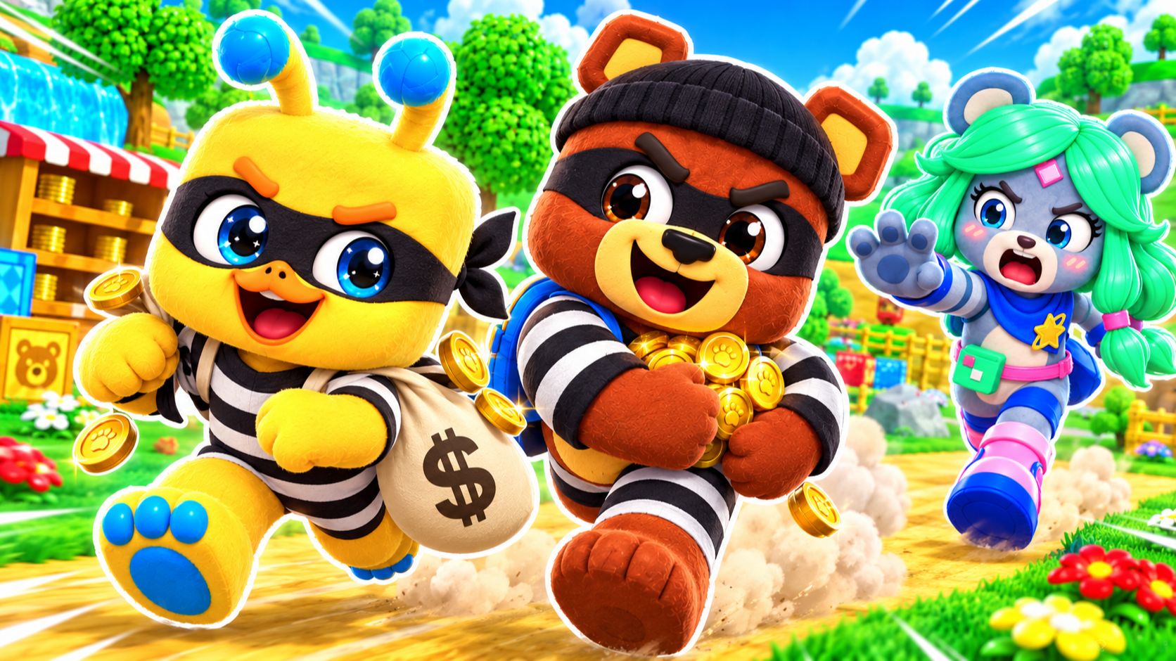 😱ШИКА И БААРЕН СТАЛИ ПРЕСТУПНИКАМИ! ИГРА СУПЕР МИШКА  SUPER BEAR ADVENTURE