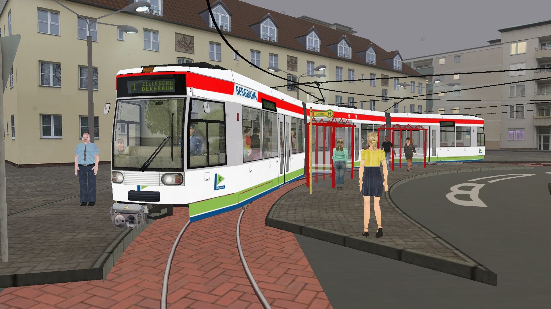 Поездка на Tram NF6D по маршруту №1 по карте K-Bergbahn
